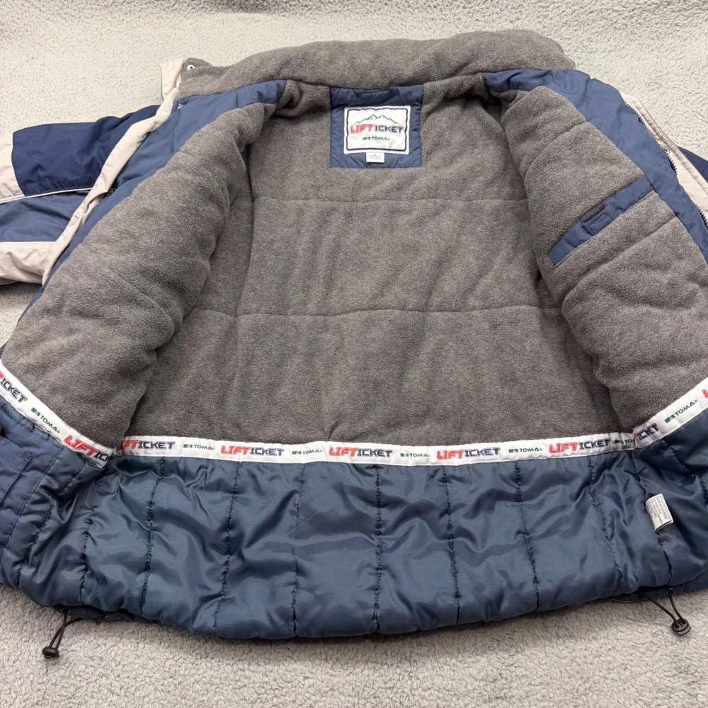 Lift Ticket Toma Mens Large Blue Colorblock P.U. Coated Insulated Ski Jacket